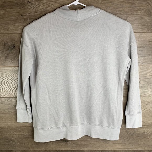 Time And Tru Cowl Neck Sweatshirt Women's XL LS Grey Heather Side Seam Pockets - Picture 7 of 10